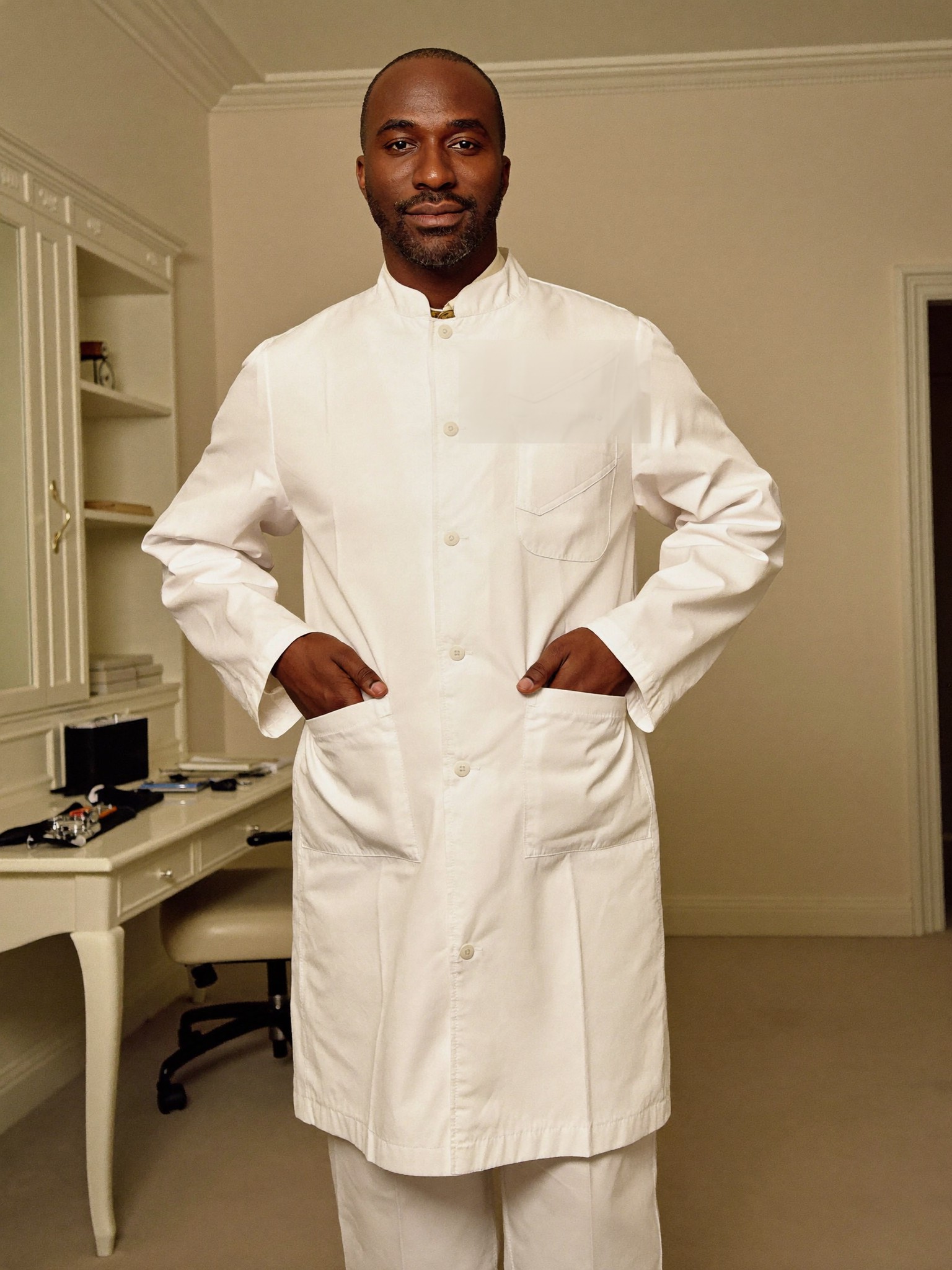 Dr. Julien Marchand, double board-certified facial plastic surgeon, in his private consultation office.